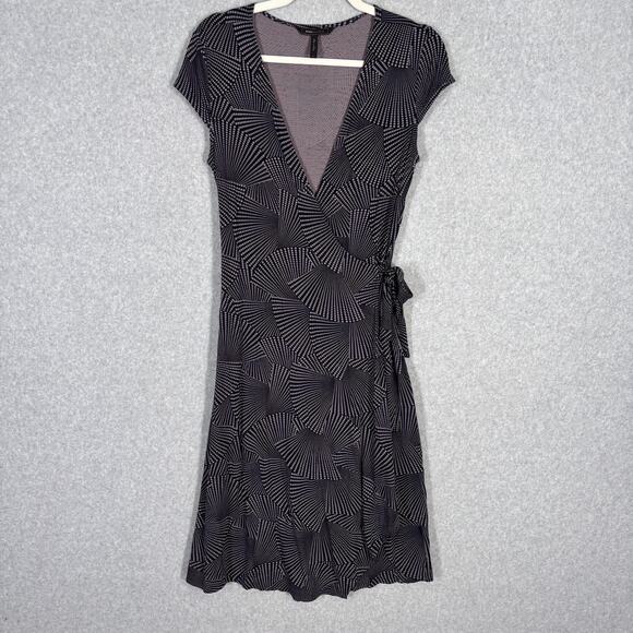 BCBGMAXAZRIA Wrap Dress Medium Purple Tie Soft Stretch Career Capsule Seashell - Picture 1 of 12